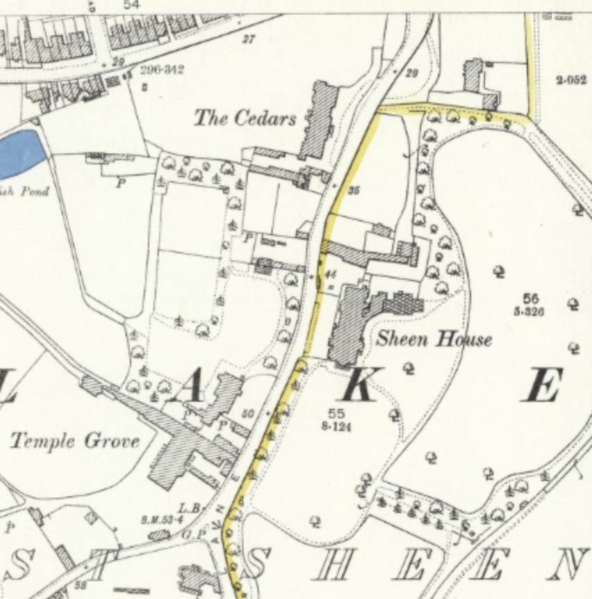 London - Mortlake - Sheen House : Map credit National Library of Scotland